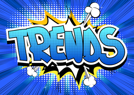 Trends - Comic book style word on comic book abstract background.のイラスト素材