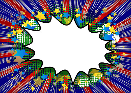 Explosion, colorful retro style comic book background with space for your text.のイラスト素材