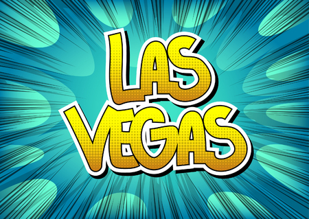 Las Vegas - Comic book style word on comic book abstract background.のイラスト素材