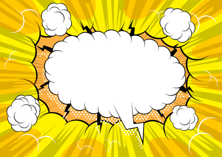 Comic book background with blank speech bubble.のイラスト素材