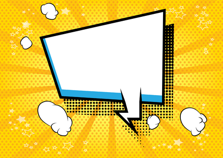 Comic book background with blank speech bubble.のイラスト素材