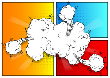 Explosion, colorful retro style comic book background.のイラスト素材