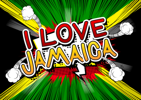 I Love Jamaica - Comic book style text.のイラスト素材