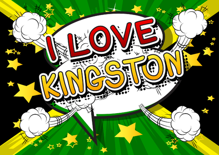 I Love Kingston - Comic book style text.のイラスト素材