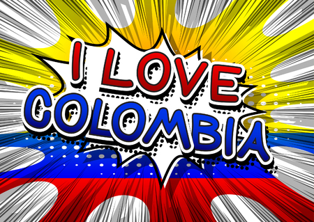 I Love Colombia - Comic book style text.のイラスト素材