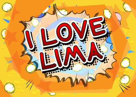 I Love Lima - Comic book style text.のイラスト素材