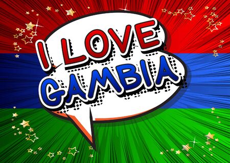 I Love Gambia - Comic book style text.のイラスト素材