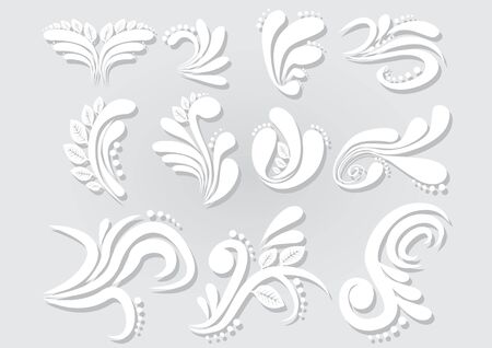 Vector Abstract Floral Setのイラスト素材