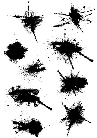 Set of black splash.のイラスト素材