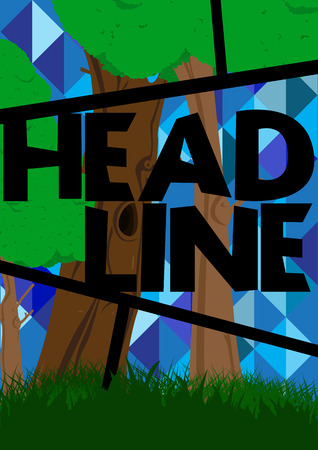 Vector illustration card with trees.のイラスト素材