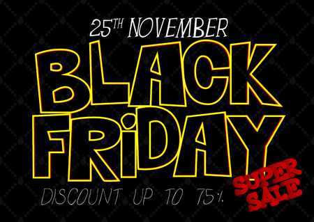 Vector illustrated comic book style Black friday posterのイラスト素材