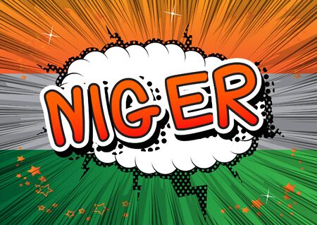 Niger - Comic book style text.のイラスト素材