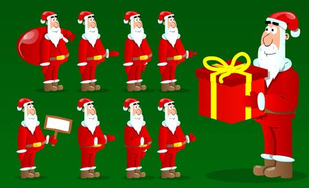 Collection of Christmas Santa Clausのイラスト素材