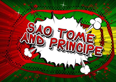 Sao Tome and Principe - Comic book style text.のイラスト素材
