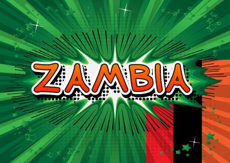 Zambia - Comic book style text.のイラスト素材