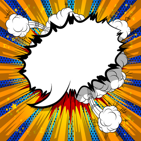 Vector illustrated speech bubble on comic book background.のイラスト素材