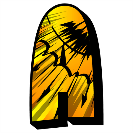 Letter A filled with comic book explosion, background.のイラスト素材