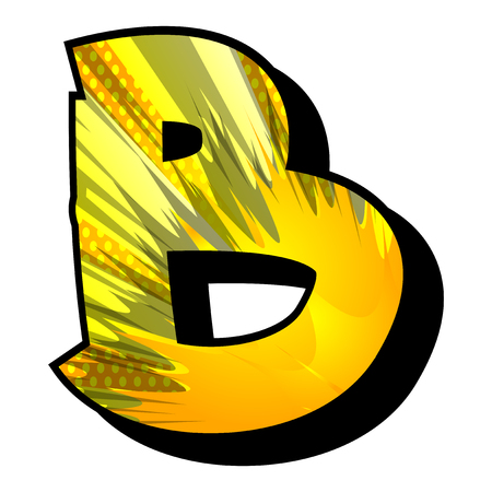 Letter B filled with comic book background.のイラスト素材