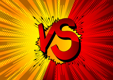 Vector background with versus letters in pop art style.のイラスト素材