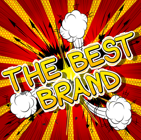 The Best Brand - Comic book style word on abstract background.のイラスト素材