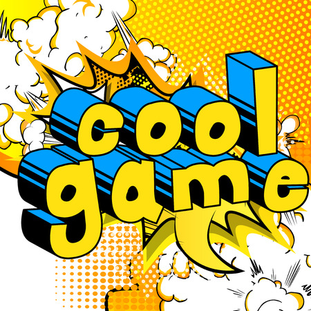Cool Game - Comic book style word on abstract background.のイラスト素材