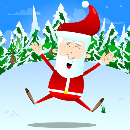 Vector cartoon happy smiling Santa Claus character illustration.のイラスト素材