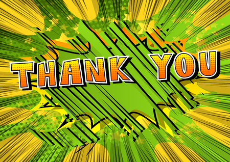 Thank You - Comic book style word on abstract background.のイラスト素材