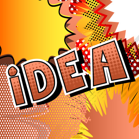 Idea - Comic book style phrase on abstract background.のイラスト素材