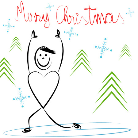 Doodle illustration of skating boy.のイラスト素材