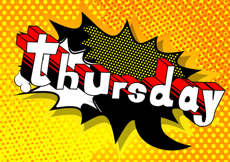 Thursday- Comic book style word on abstract background.のイラスト素材
