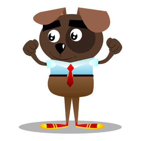 Cartoon illustrated happy business dog.のイラスト素材