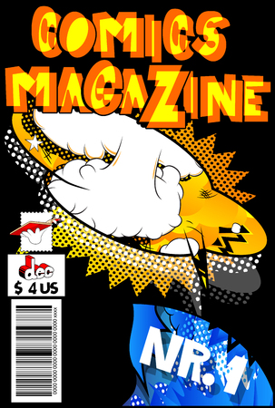 Editable comic book cover with abstract background.のイラスト素材