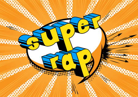 Super Rap - Comic book word on abstract background.のイラスト素材