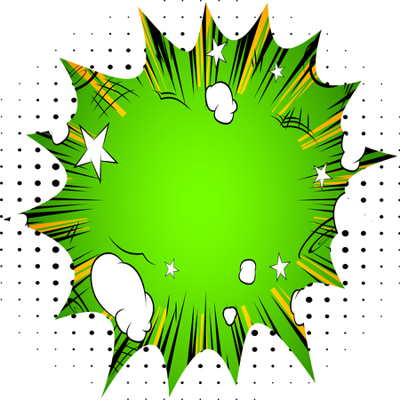 Vector illustrated retro comic background, pop art vintage style.のイラスト素材