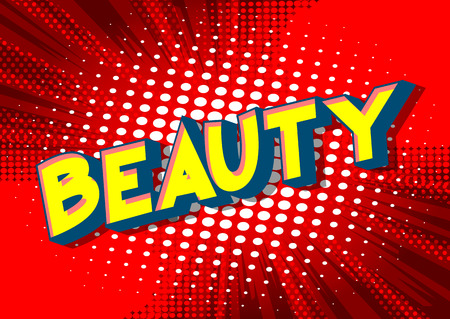Beauty - Vector illustrated comic book style phrase on abstract background.のイラスト素材