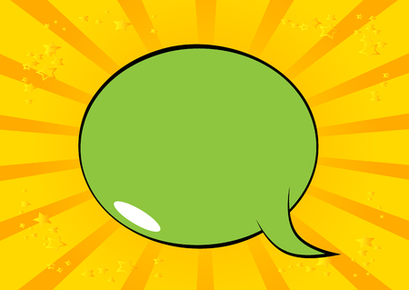 Vector illustrated retro comic book background with big colorfed speech bubble, pop art vintage style backdrop.のイラスト素材