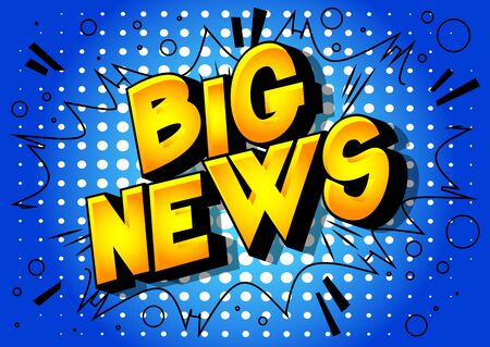 Big News - Comic book style word on abstract background.のイラスト素材