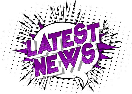 Latest News - Comic book style word on abstract background.のイラスト素材