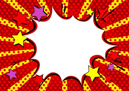 Cartoon design colored background. Comic book backdrop illustration. Vector comics wallpaper.のイラスト素材