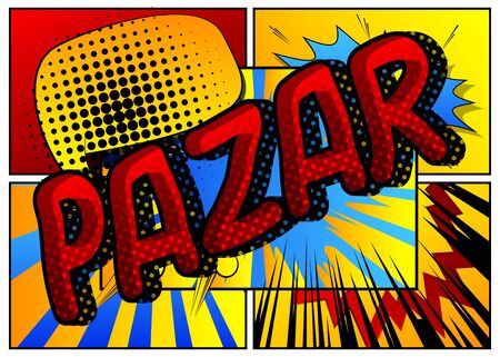 Lavish in Hungarian. Comic book style foreign language cartoon words.のイラスト素材
