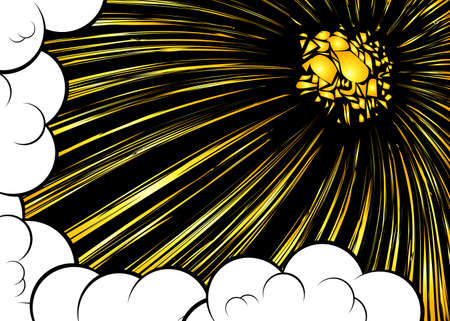 Cartoon design colored background. Comic book backdrop illustration. Vector comics wallpaper.の写真素材