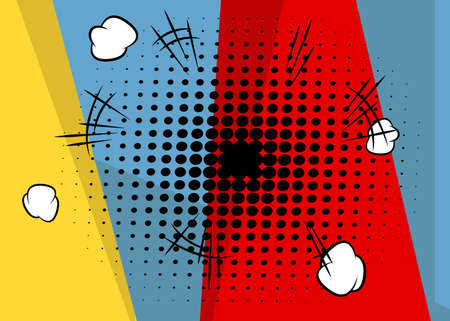 Cartoon design colored background. Comic book backdrop illustration. Vector comics wallpaper.のイラスト素材