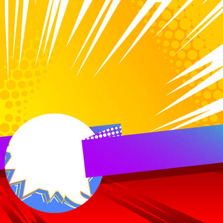 Comic book style social media story or post template. Premium abstract comics vector background.のイラスト素材