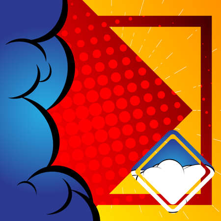 Comic book style social media story or post template. Premium abstract comics vector background.のイラスト素材