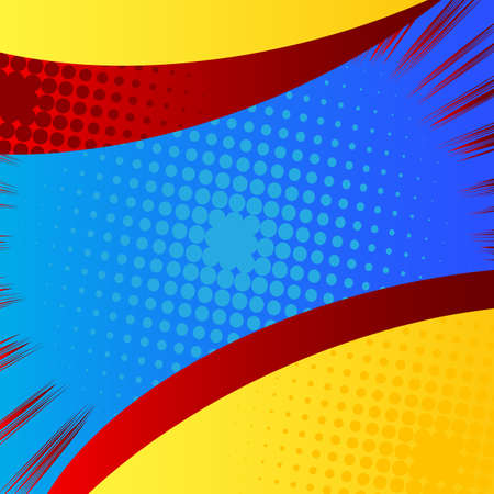 Cartoon design colored social media background. Comic book illustration. Vector comics backdrop.のイラスト素材