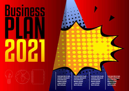 Comic book business presentation template. Vector graphic for company presentation slide, corporate...