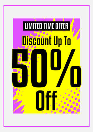 Comic book fashion sale social media post design. Cartoon colored poster template. Vector comics...