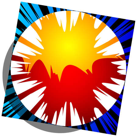 Cartoon design colored background. Comic book illustrations on top of each other. Vector comics backdrop.のイラスト素材