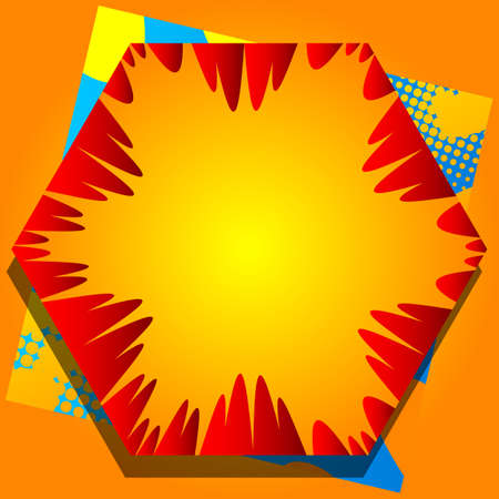 Cartoon design colored background. Comic book illustrations on top of each other. Vector comics backdrop.のイラスト素材