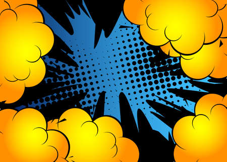Pop art comic half tone background. Cartoon vector retro backdrop illustration.